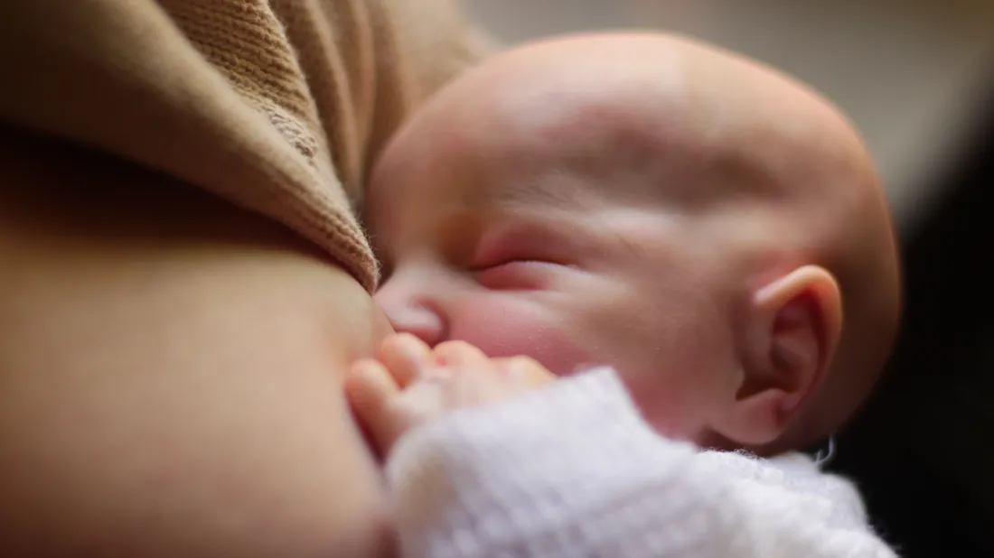 Bébé allaité dans les bras de sa mère